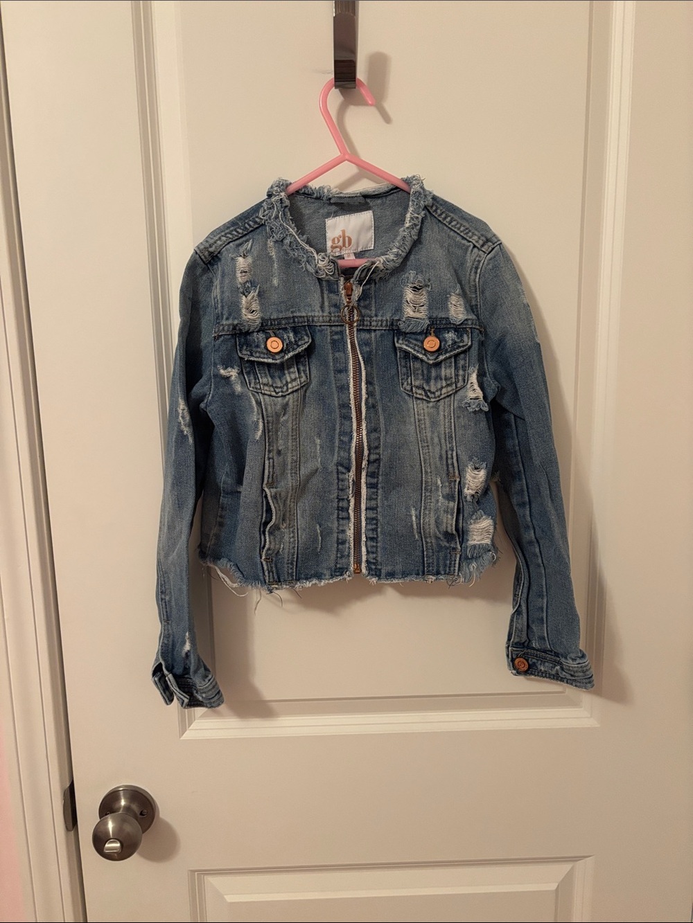 Gianni Bini Light Blue Distressed Kids' Denim Jacket